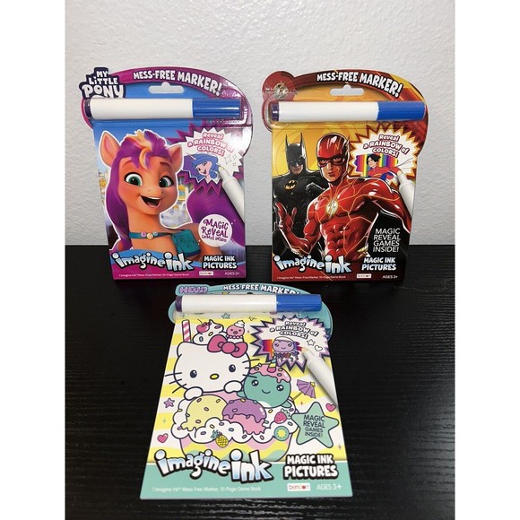 Set of 3 Mess Free Markers Magic Ink Pictures Image Rainbow Color Disney Marvel - Picture 1 of 5